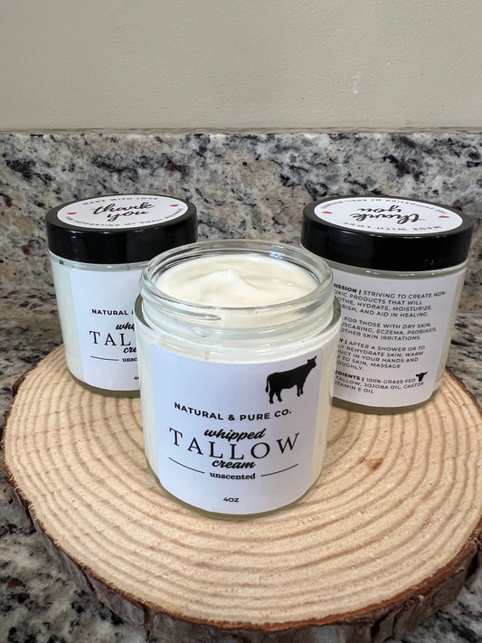 Whipped Grass-Fed Tallow Cream: Natural Body Lotion Moisturizer